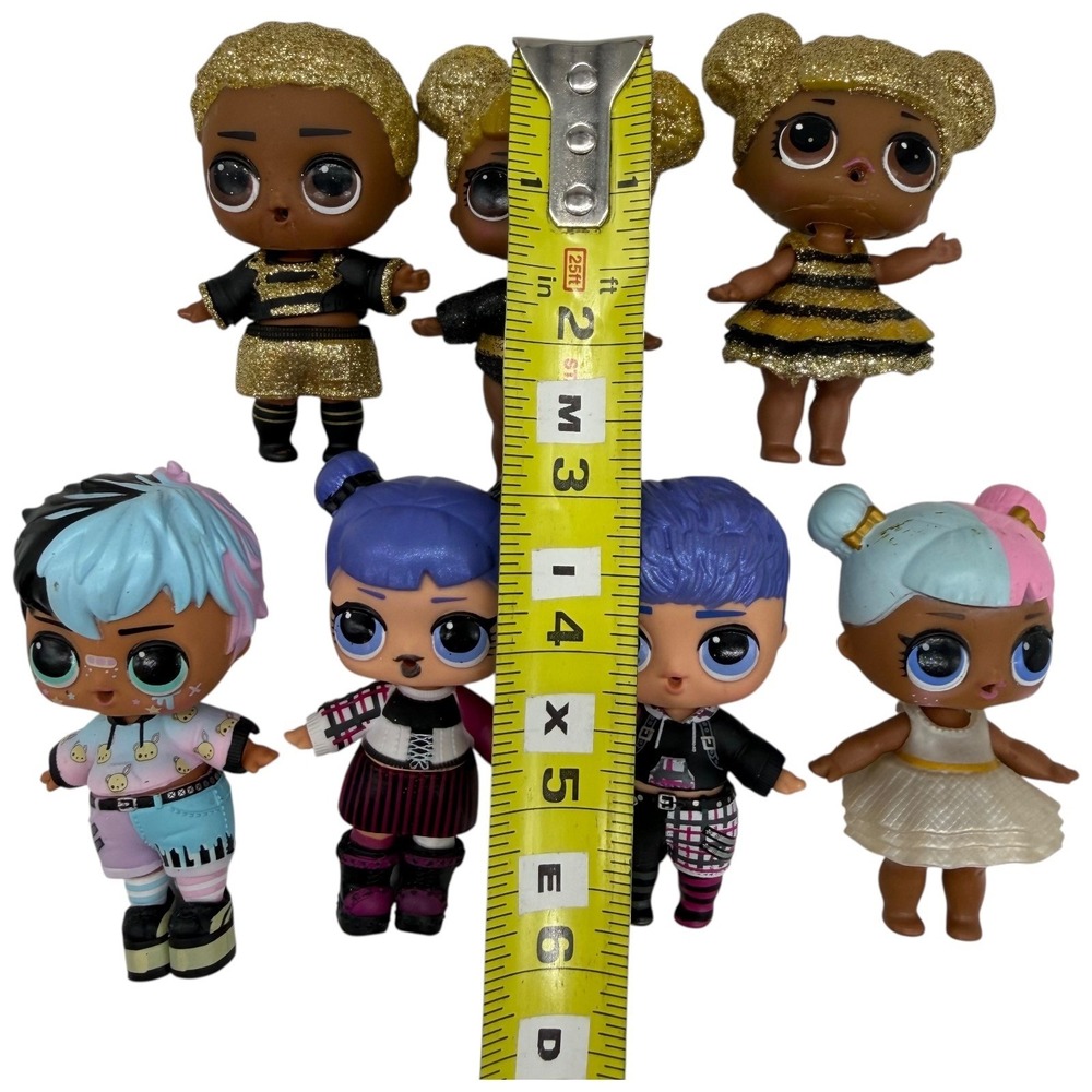LOL Surprise Doll Lot of 7 Queen Bee King Bee Glitter Boy Girl Figures Mixed Set - Picture 3 of 4